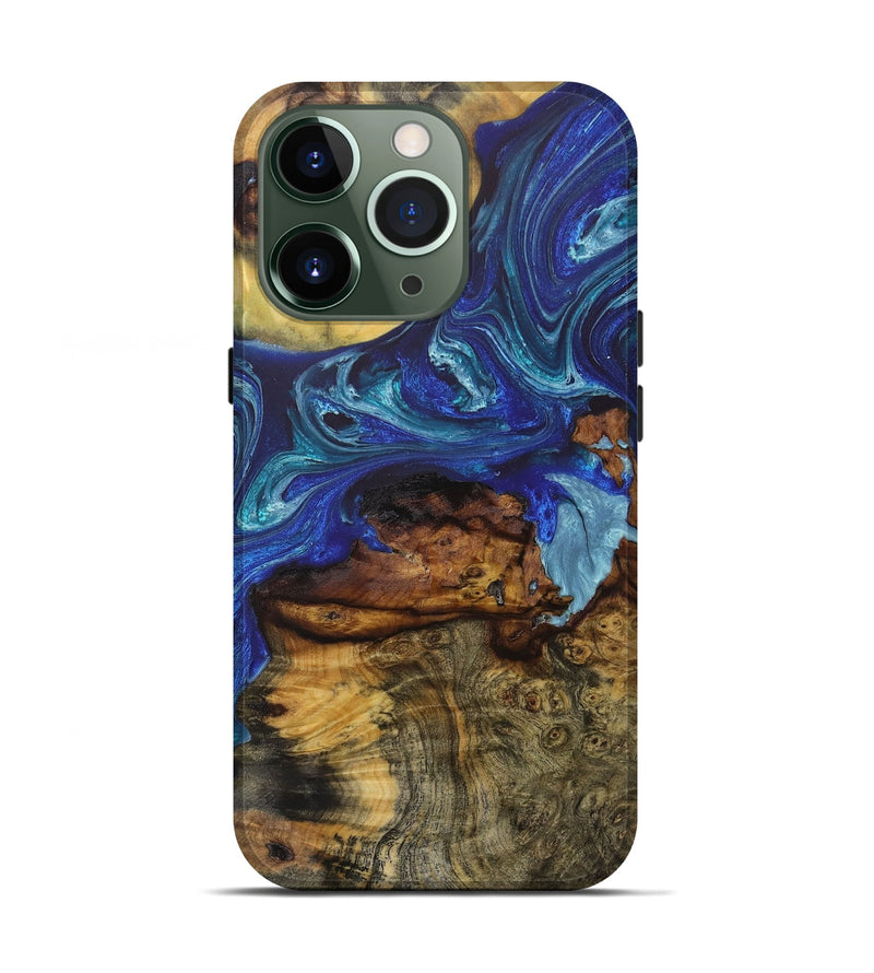 iPhone 13 Pro Wood+Resin Live Edge Phone Case - Floyd (Green, 656682)