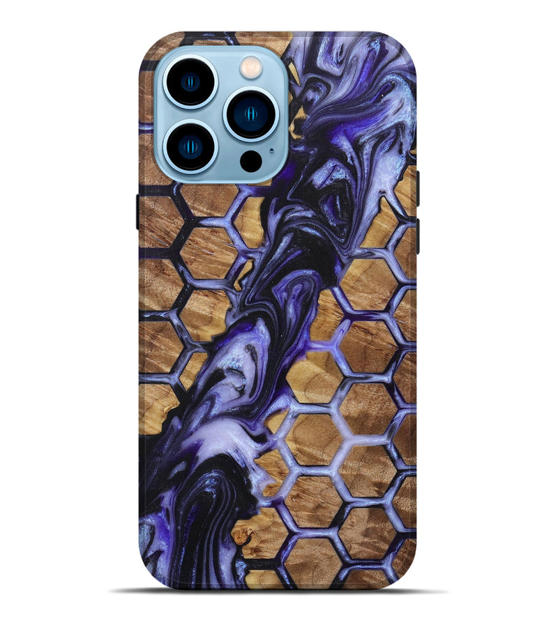 iPhone 14 Pro Max Wood+Resin Live Edge Phone Case - Robyn (Pattern, 656691)