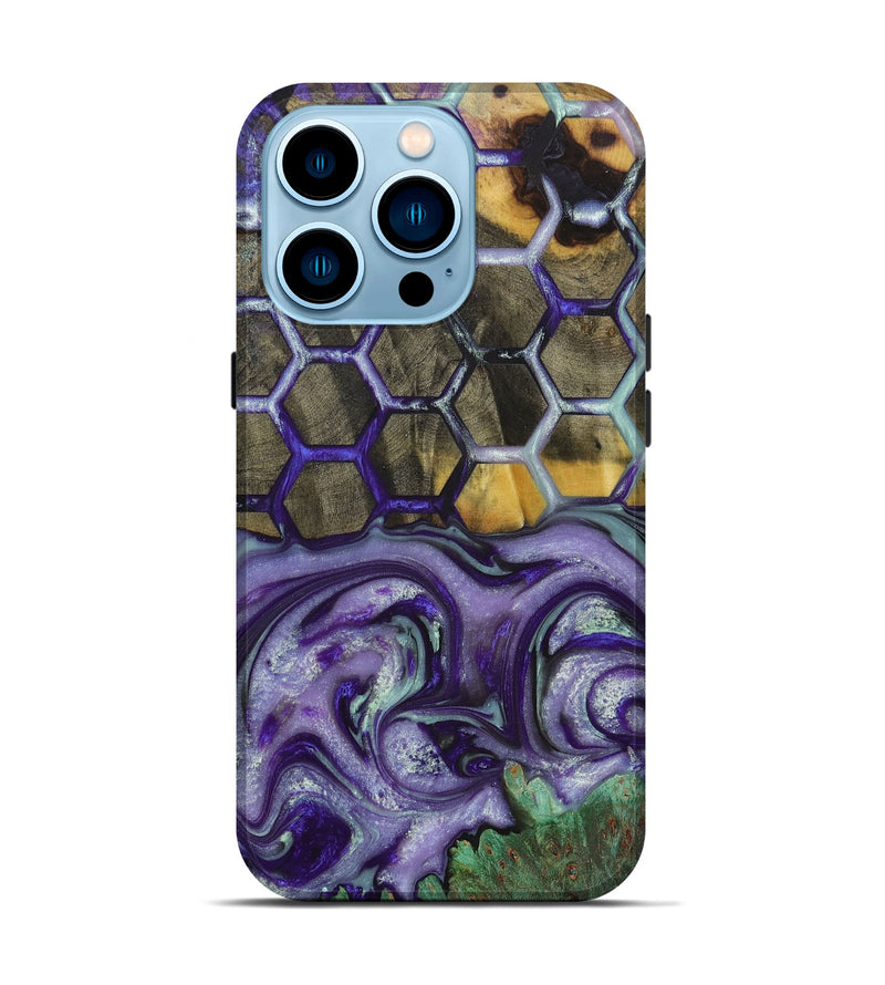 iPhone 14 Pro Wood+Resin Live Edge Phone Case - Vanessa (Pattern, 656692)