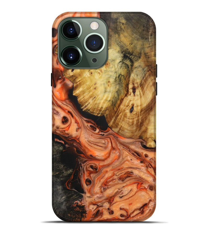 iPhone 13 Pro Max Wood+Resin Live Edge Phone Case - Levi (Red, 656693)