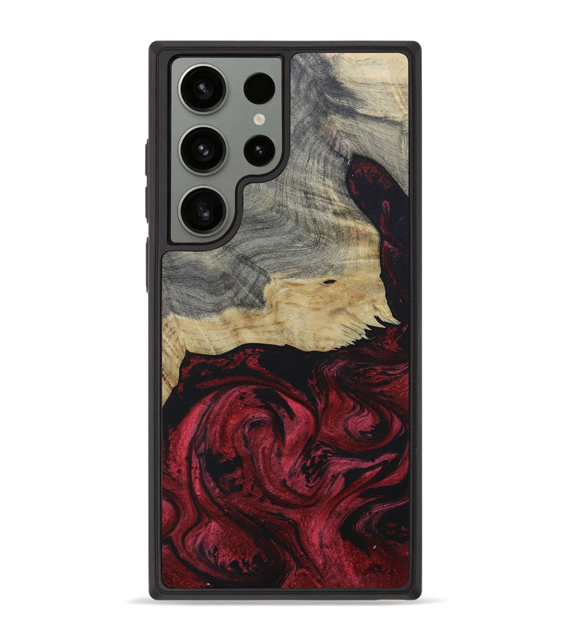 Galaxy S23 Ultra Wood+Resin Phone Case - Abraham (Red, 656705)