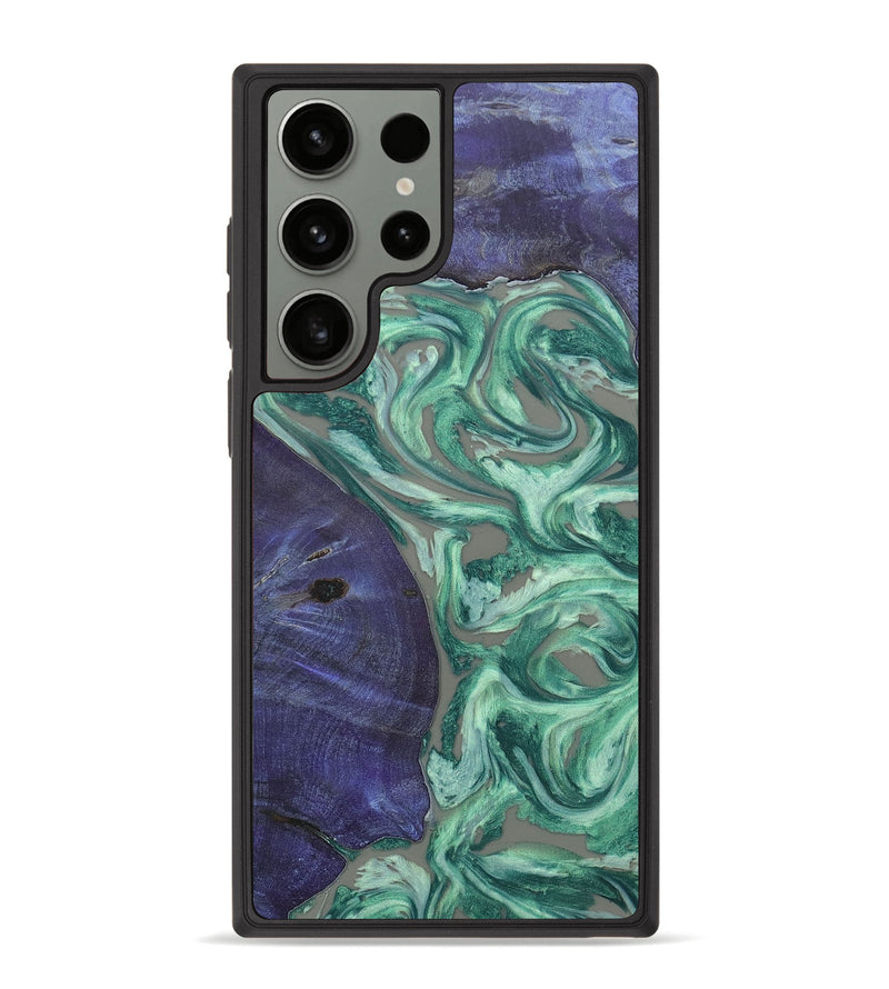 Galaxy S23 Ultra Wood+Resin Phone Case - Cassie (Green, 656721)