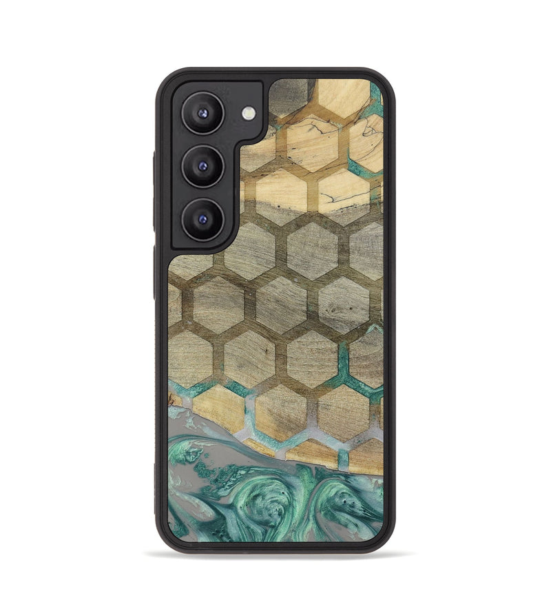 Galaxy S23 Wood+Resin Phone Case - Paisley (Pattern, 656744)