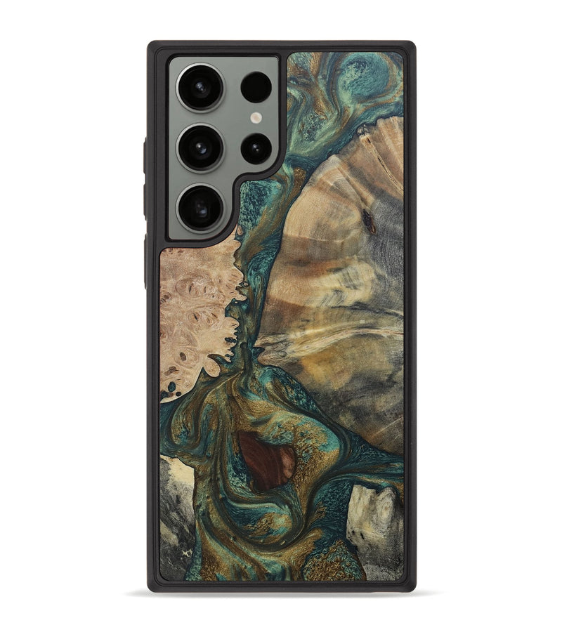Galaxy S23 Ultra Wood+Resin Phone Case - Brooklyn (Black & White, 656793)