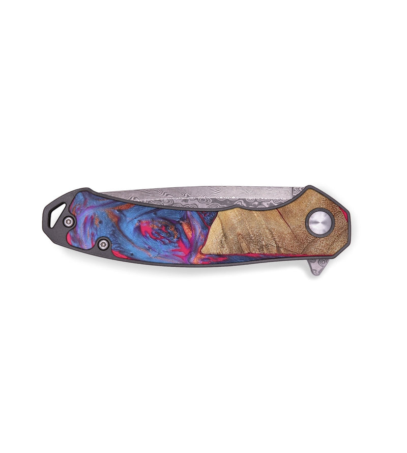 EDC Wood+Resin Pocket Knife - Quinn (Blue, 656807)