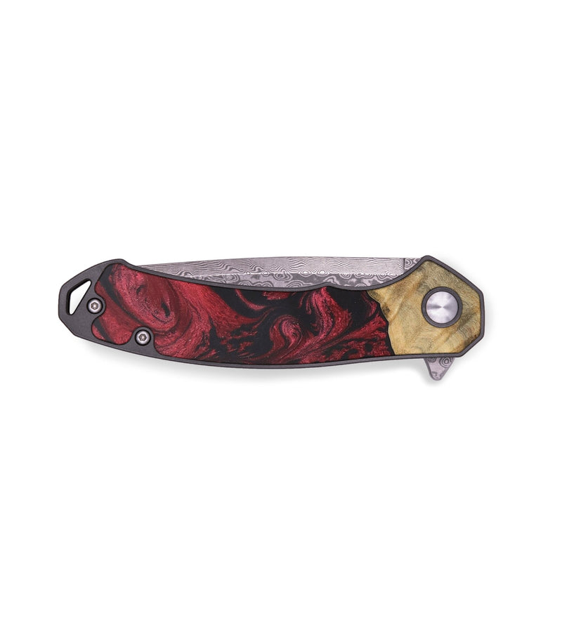 EDC Wood+Resin Pocket Knife - Clint (Red, 656808)