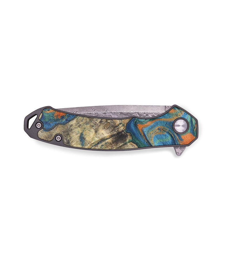 EDC Wood+Resin Pocket Knife - Lila (Blue, 656814)