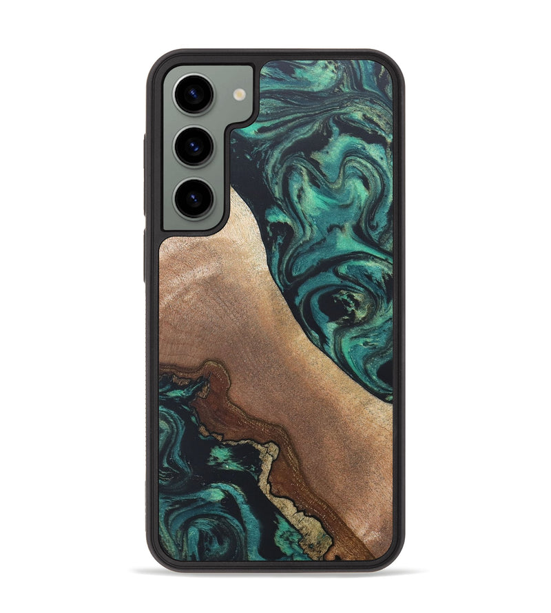 Galaxy S23 Plus Wood+Resin Phone Case - Tabatha (Green, 656891)