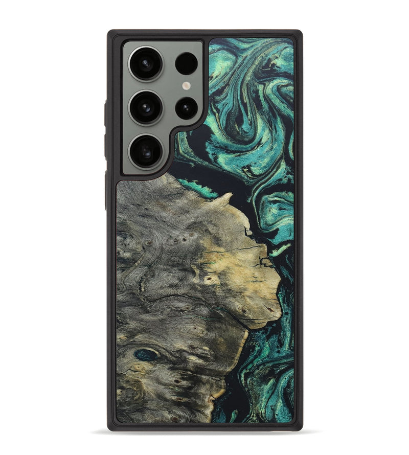 Galaxy S23 Ultra Wood+Resin Phone Case - Ayden (Green, 656899)