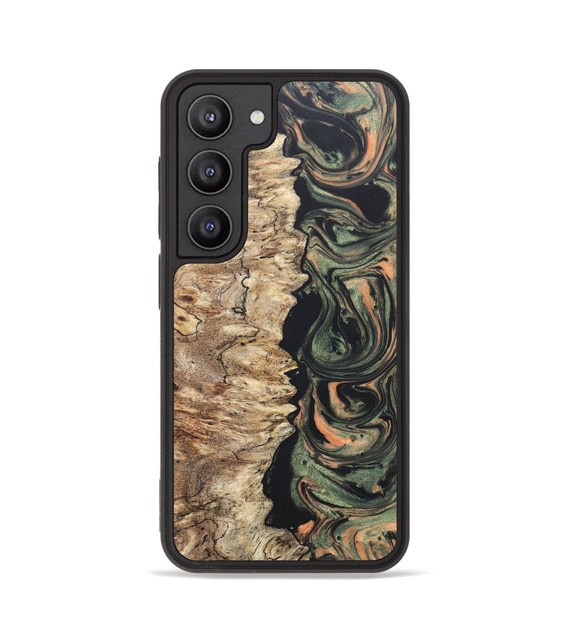 Galaxy S23 Wood+Resin Phone Case - Eric (Green, 656903)