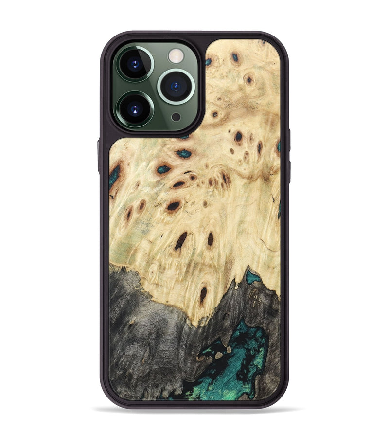 iPhone 13 Pro Max Wood+Resin Phone Case - Gloria (Wood Burl, 656960)
