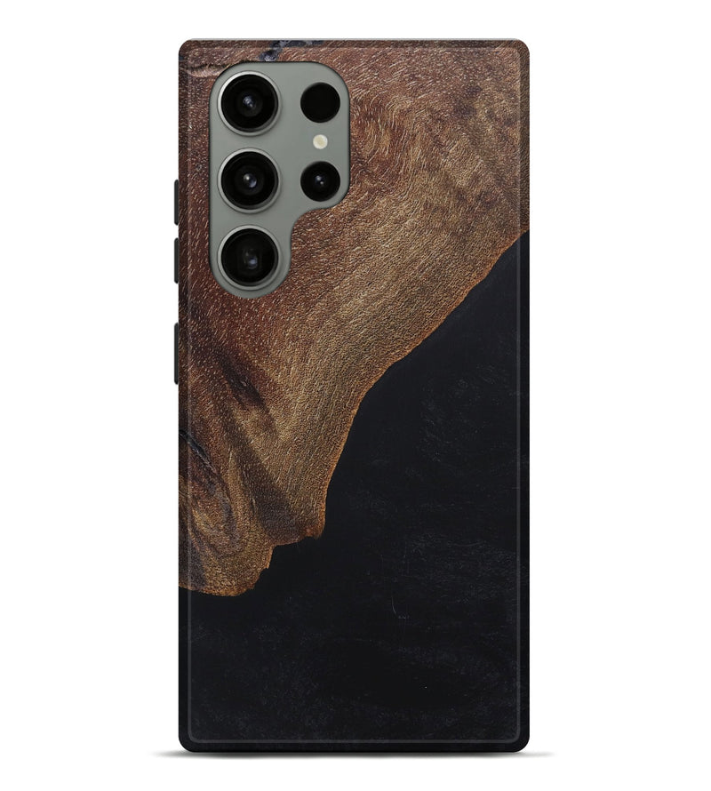 Galaxy S23 Ultra Wood+Resin Live Edge Phone Case - Brittney (Pure Black, 657142)