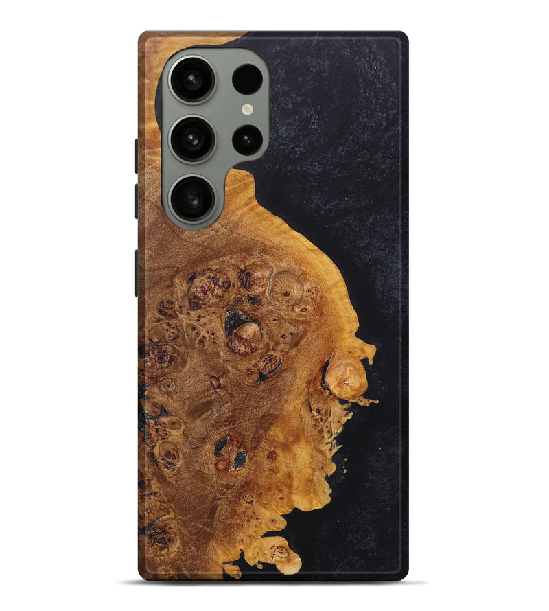Galaxy S23 Ultra Wood+Resin Live Edge Phone Case - Audrina (Pure Black, 657143)