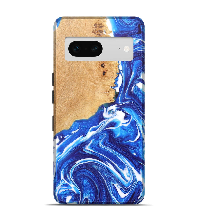 Pixel 7 Wood+Resin Live Edge Phone Case - Debbie (Blue, 657154)