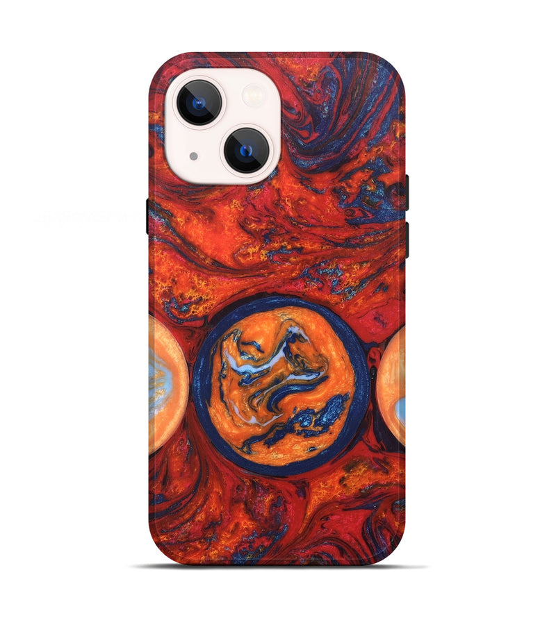 iPhone 13 Wood+Resin Live Edge Phone Case - Genesis (Red, 657160)