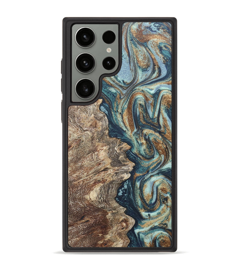 Galaxy S23 Ultra Wood+Resin Phone Case - Weston (Green, 657199)