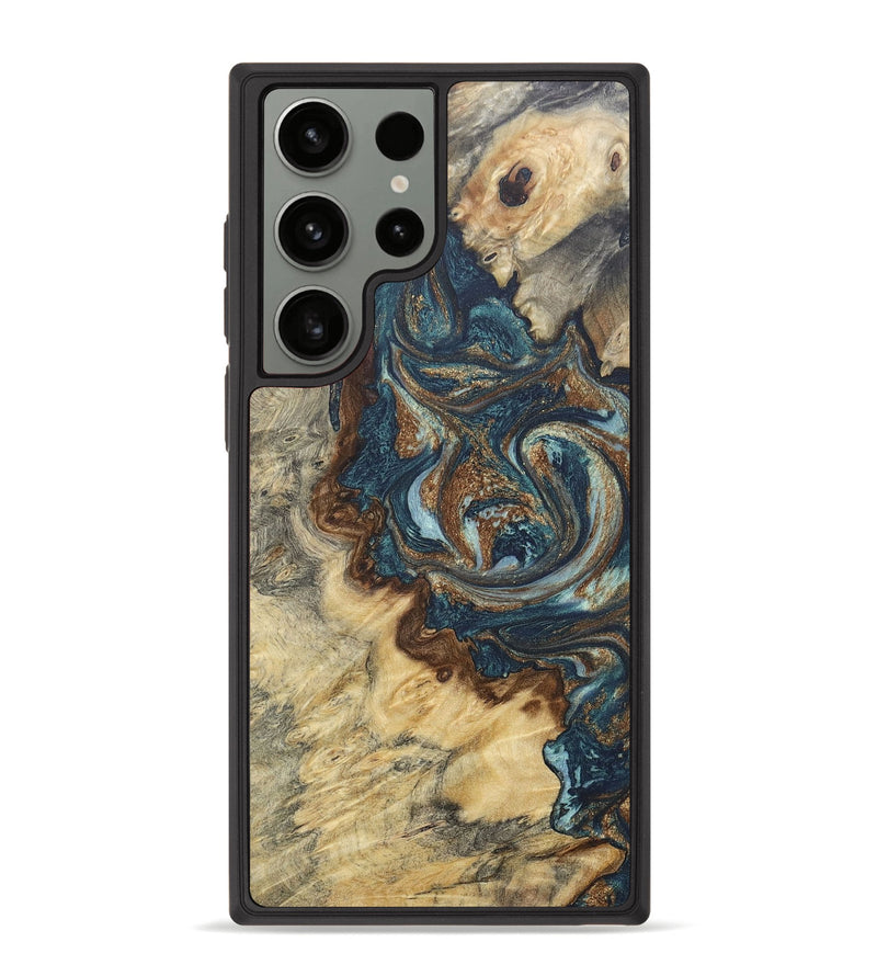 Galaxy S23 Ultra Wood+Resin Phone Case - Sallie (Green, 657205)