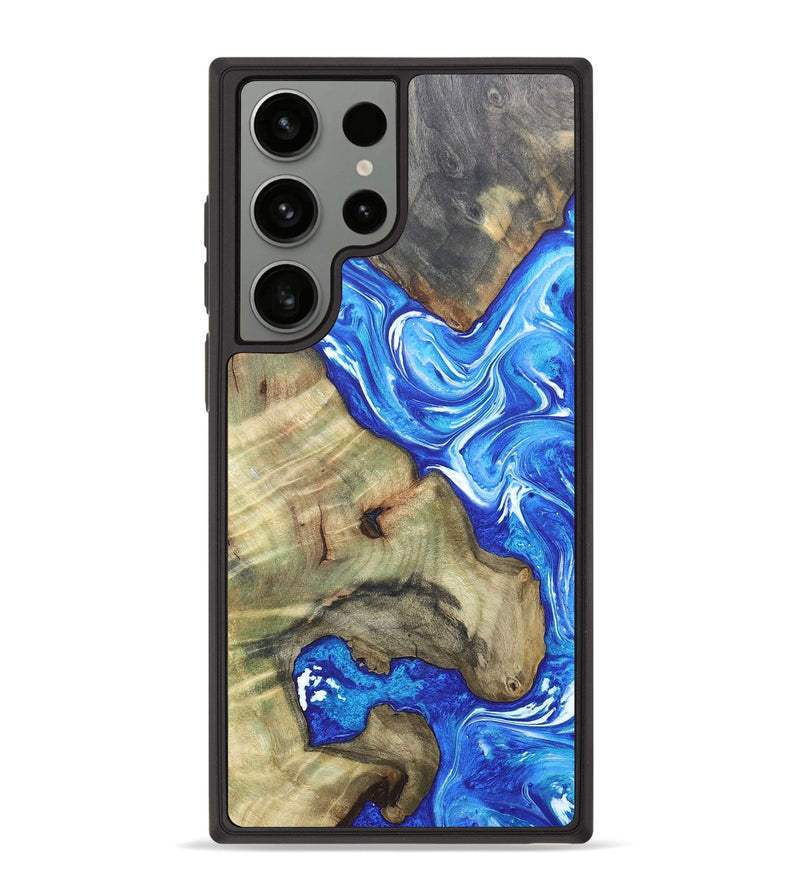 Galaxy S23 Ultra Wood+Resin Phone Case - Brandy (Blue, 657233)
