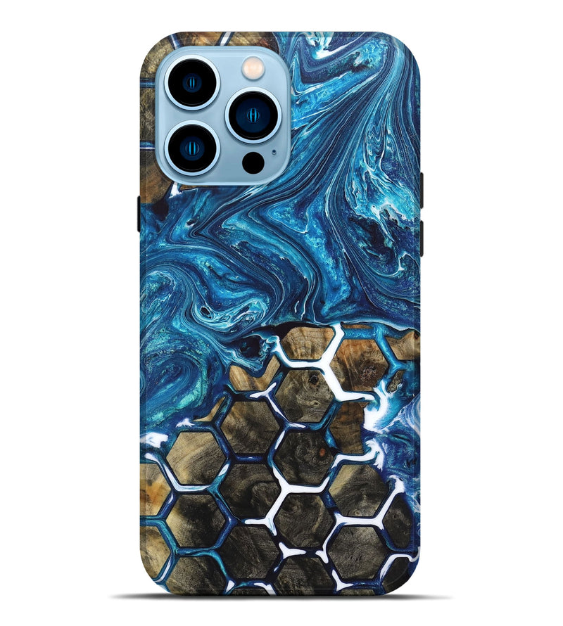 iPhone 14 Pro Max Wood+Resin Live Edge Phone Case - Kaylani (Pattern, 657297)