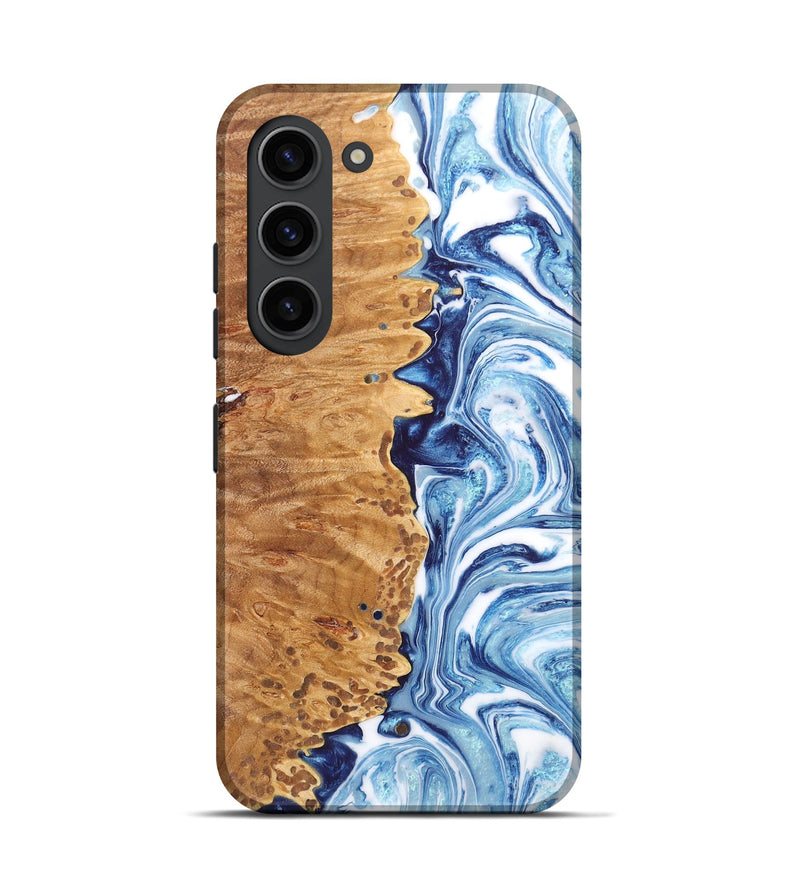 Galaxy S23 Wood+Resin Live Edge Phone Case - Deja (Blue, 657301)