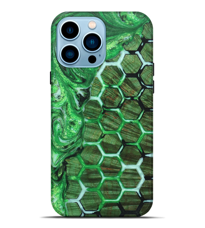 iPhone 14 Pro Max Wood+Resin Live Edge Phone Case - Yasmin (Pattern, 657306)