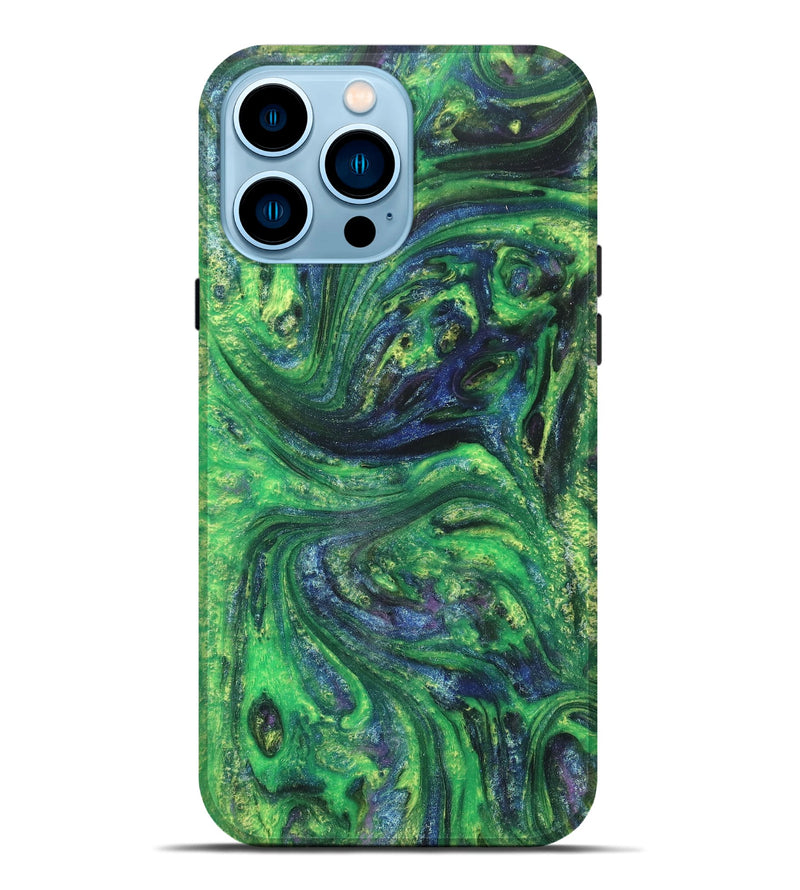 iPhone 14 Pro Max ResinArt Live Edge Phone Case - Angelique (Green, 657308)