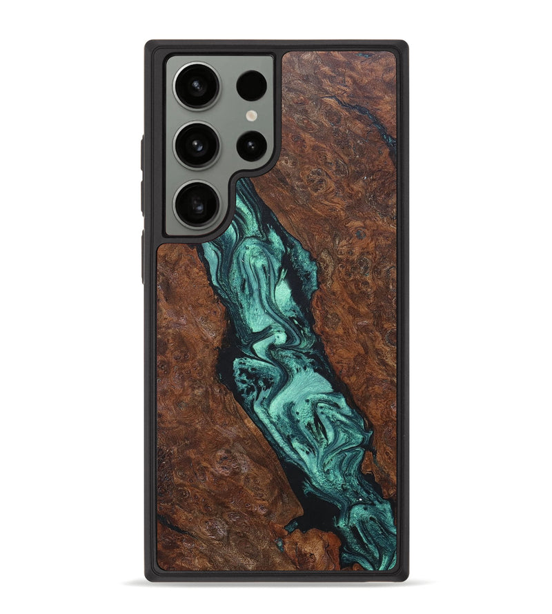 Galaxy S23 Ultra Wood+Resin Phone Case - Lauryn (Green, 657387)