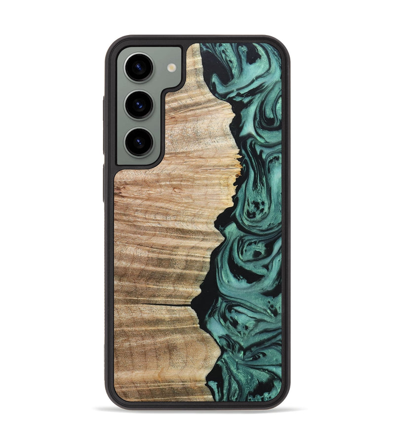 Galaxy S23 Plus Wood+Resin Phone Case - Billie (Green, 657459)