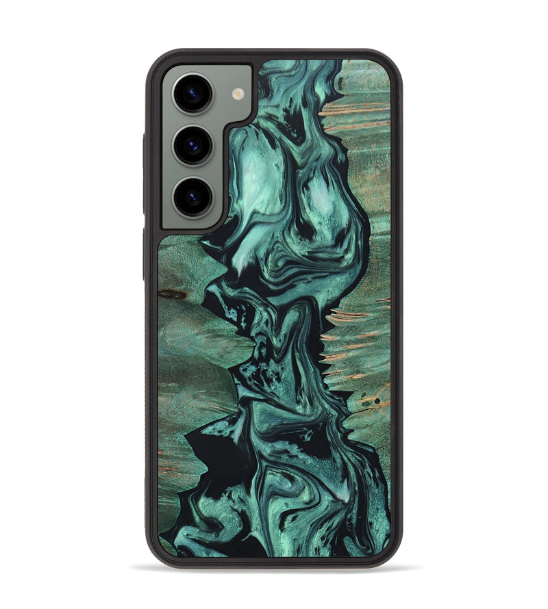 Galaxy S23 Plus Wood+Resin Phone Case - Hillary (Green, 657461)