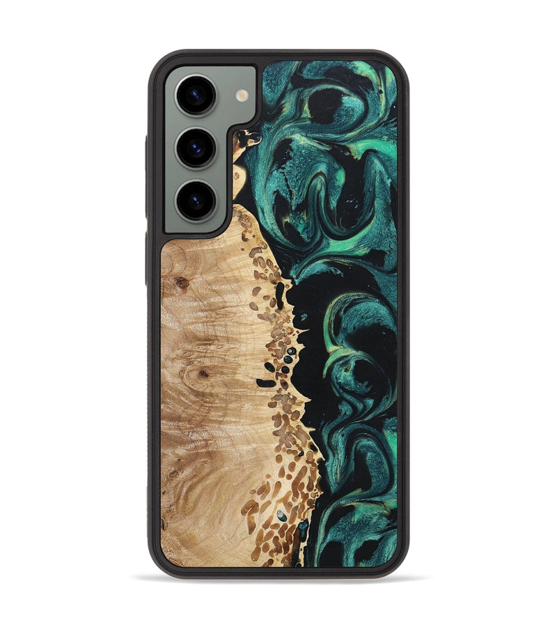 Galaxy S23 Plus Wood+Resin Phone Case - Malik (Green, 657556)
