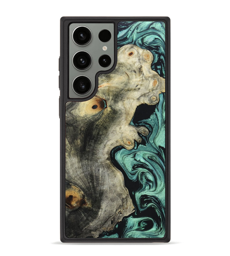 Galaxy S23 Ultra Wood+Resin Phone Case - Clarence (Green, 657558)
