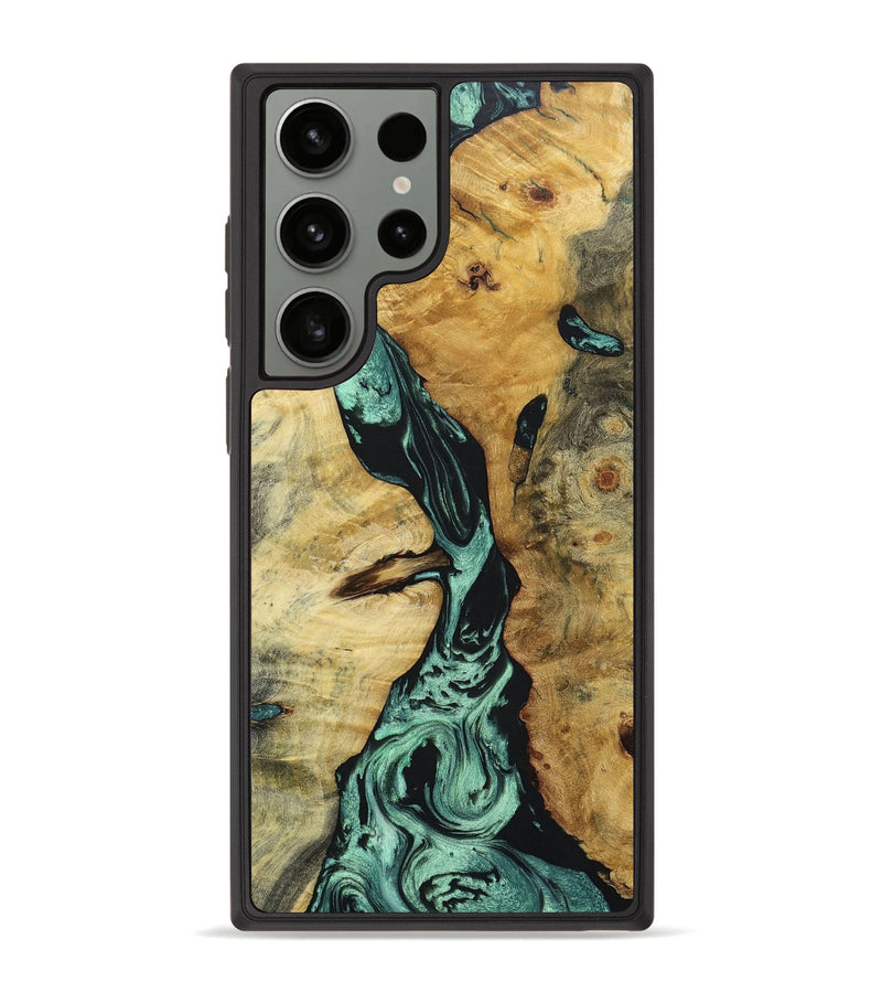 Galaxy S23 Ultra Wood+Resin Phone Case - Thiago (Green, 657560)