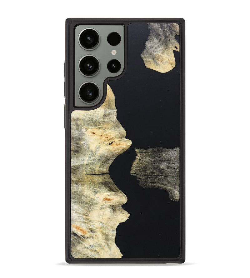 Galaxy S23 Ultra Wood+Resin Phone Case - Winter (Black & White, 657596)