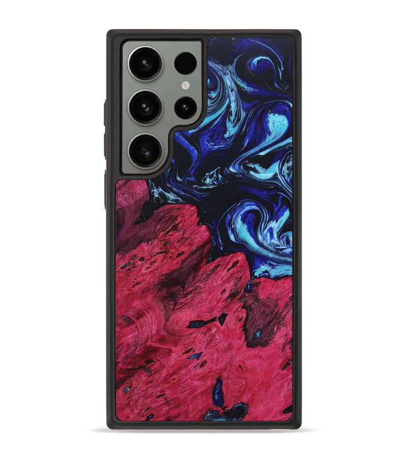 Galaxy S23 Ultra Wood+Resin Phone Case - Dominique (Blue, 657659)