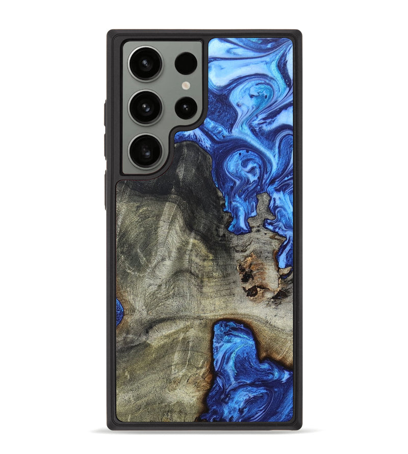 Galaxy S23 Ultra Wood+Resin Phone Case - Kevin (Blue, 657661)