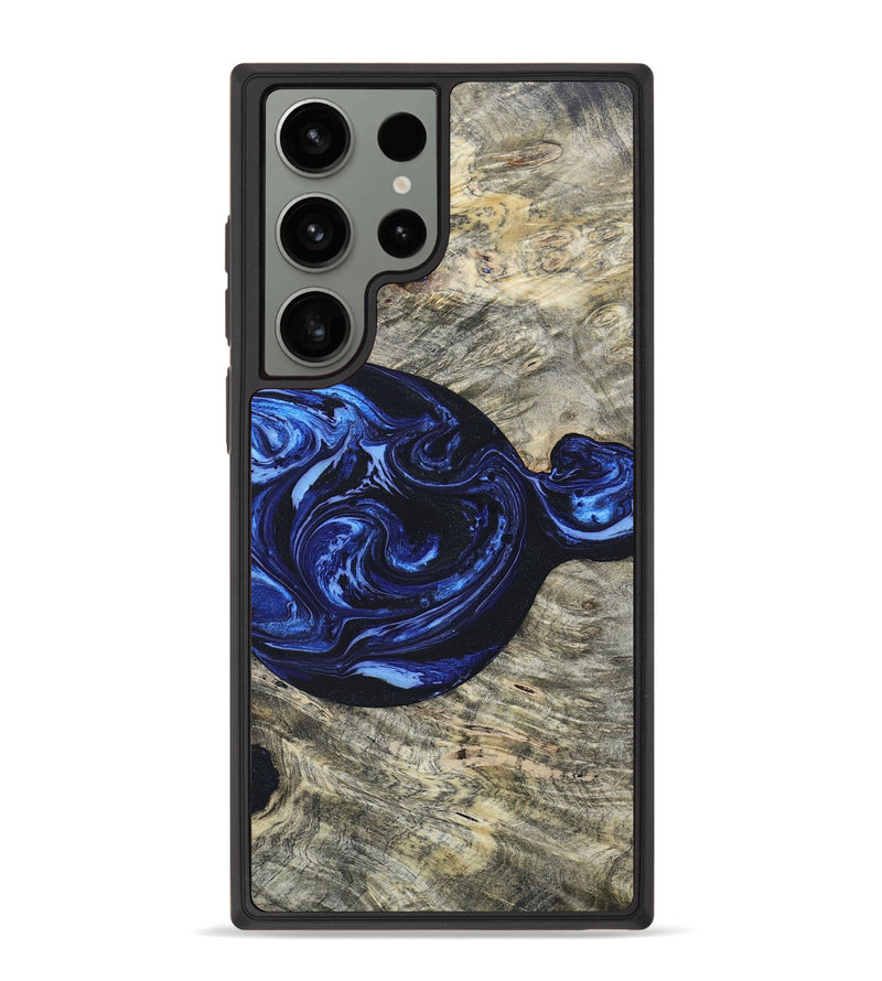 Galaxy S23 Ultra Wood+Resin Phone Case - Ava (Blue, 657666)
