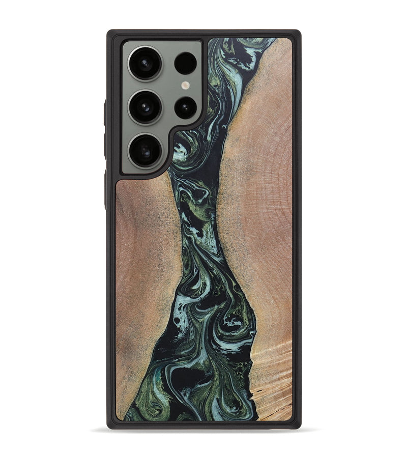 Galaxy S23 Ultra Wood+Resin Phone Case - Kayla (Green, 657745)