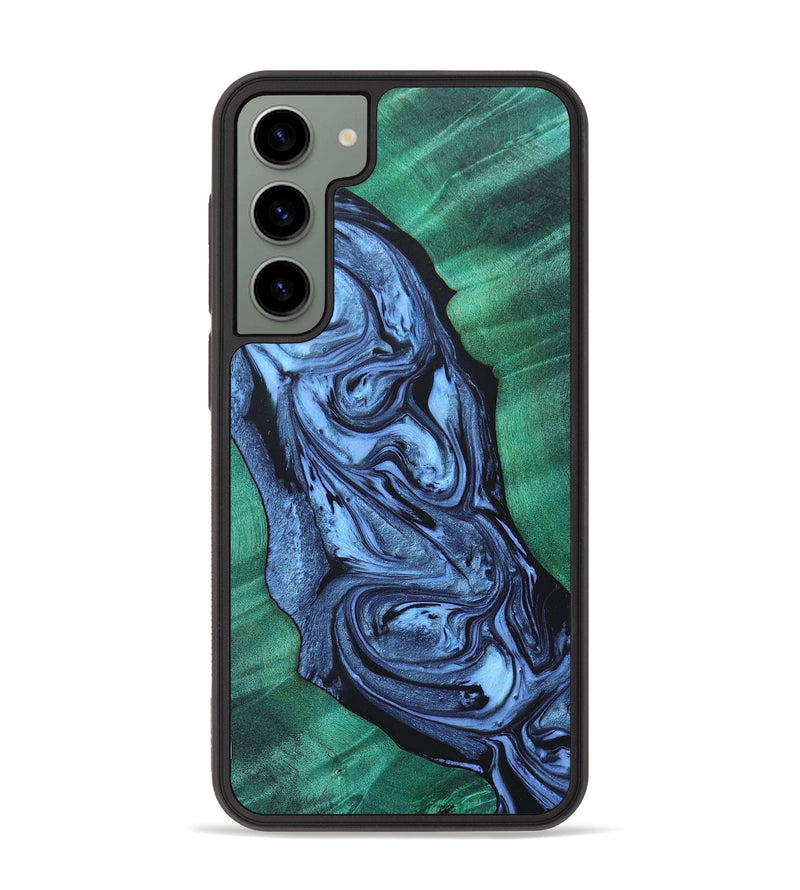 Galaxy S23 Plus Wood+Resin Phone Case - Mathew (Blue, 657837)