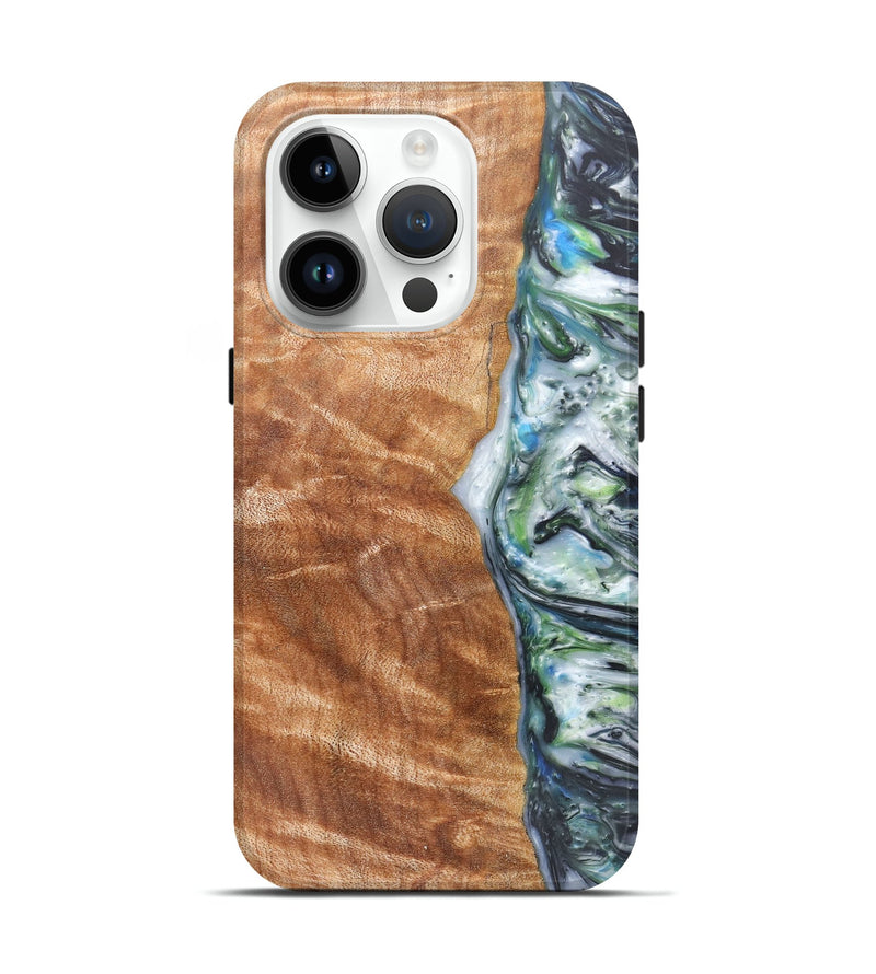 iPhone 15 Pro Wood+Resin Live Edge Phone Case - Juliette (Black & White, 657877)