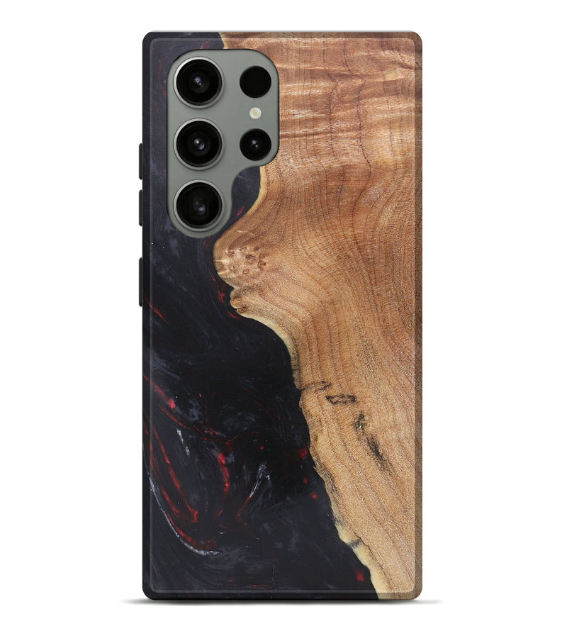 Galaxy S23 Ultra Wood+Resin Live Edge Phone Case - Pearl (Black & White, 657879)
