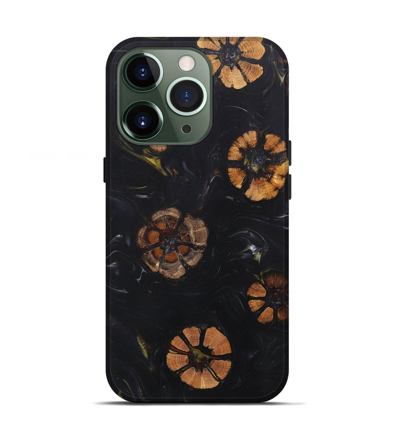 iPhone 13 Pro Wood+Resin Live Edge Phone Case - Andrea (Black & White, 657892)