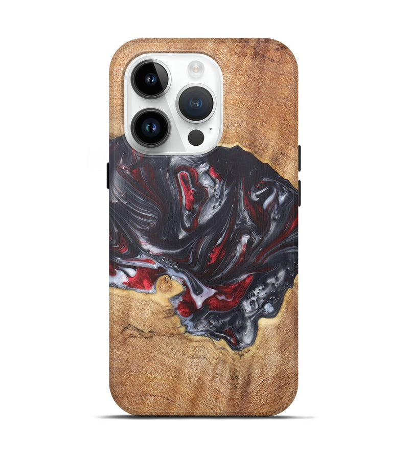iPhone 15 Pro Wood+Resin Live Edge Phone Case - Orville (Red, 657895)