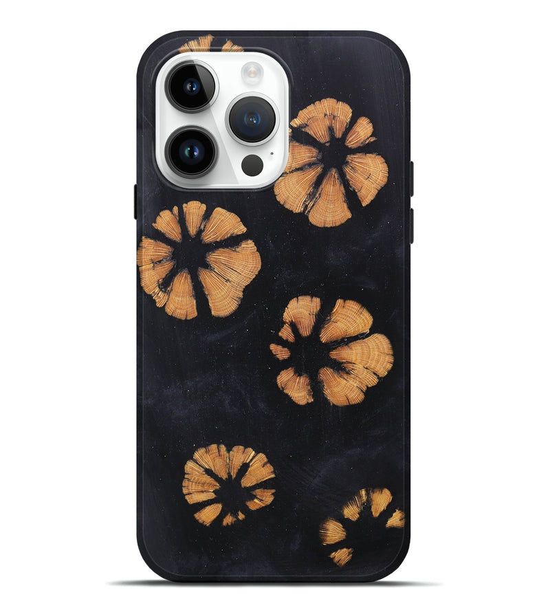 iPhone 15 Pro Max Wood+Resin Live Edge Phone Case - Randy (Pure Black, 657901)