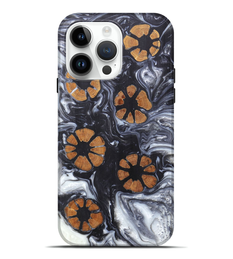 iPhone 15 Pro Max Wood+Resin Live Edge Phone Case - Jimmie (Green, 657908)