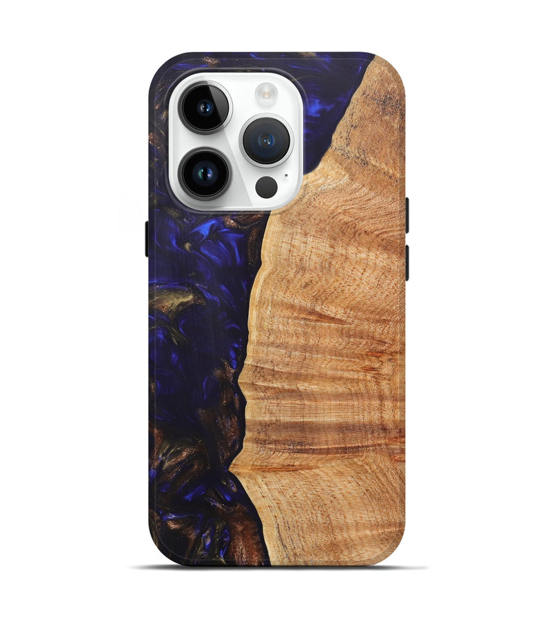 iPhone 15 Pro Wood+Resin Live Edge Phone Case - Ramon (Purple, 657916)