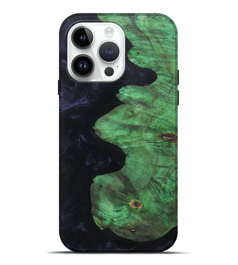iPhone 15 Pro Max Wood+Resin Live Edge Phone Case - Silas (Pure Black, 657921)