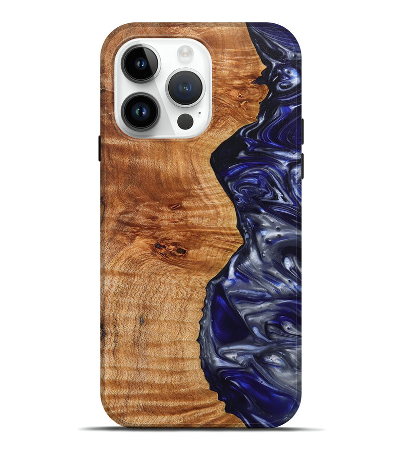iPhone 15 Pro Max Wood+Resin Live Edge Phone Case - Allen (Purple, 657927)