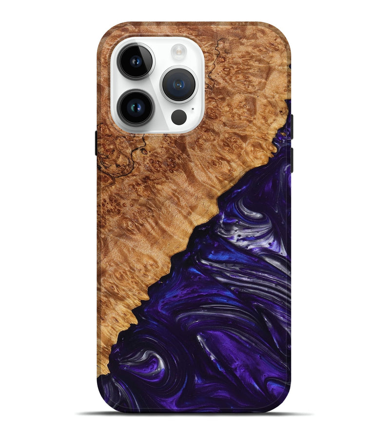 iPhone 15 Pro Max Wood+Resin Live Edge Phone Case - Delilah (Purple, 657928)