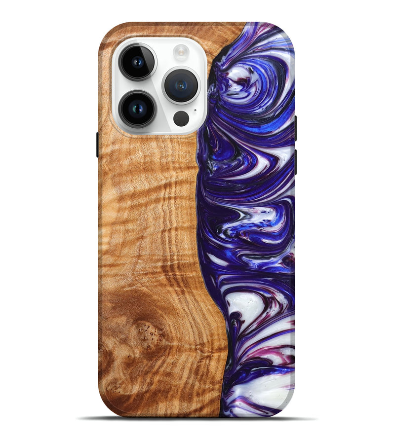 iPhone 15 Pro Max Wood+Resin Live Edge Phone Case - Oakley (Purple, 657935)