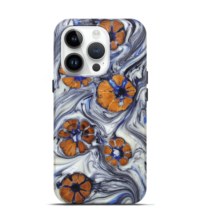 iPhone 15 Pro Wood+Resin Live Edge Phone Case - Jazlyn (Black & White, 657936)